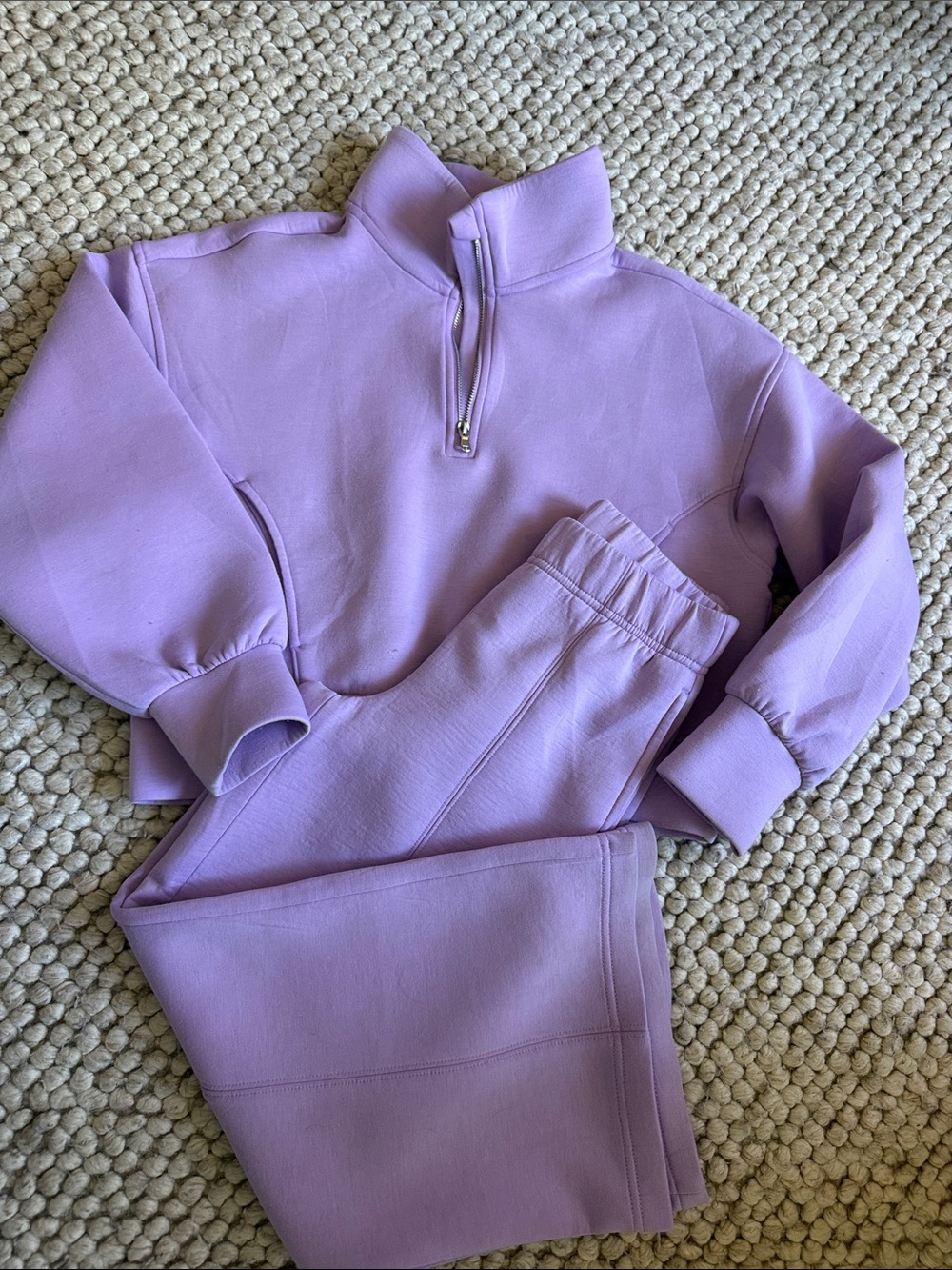 Old Navy Bounce Fleece Lilac Pullover Half-Zip and Joggers Set - Lilac